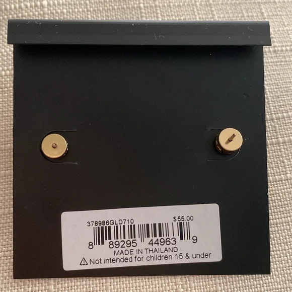 COACH Gold-Tone Signature C Double Drop Stud Earrings - Picture 3 of 7